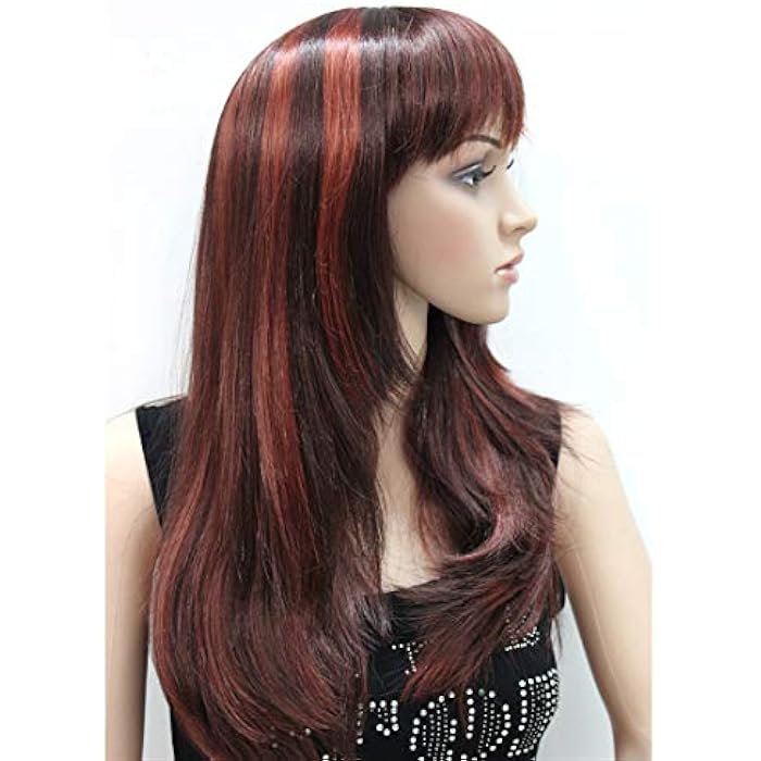 DILLARDS Lydell Synthetic Fashion Wig Long Straight Party Halloween Cosplay Wigs For Women Red Wine Burgundy - Image 4